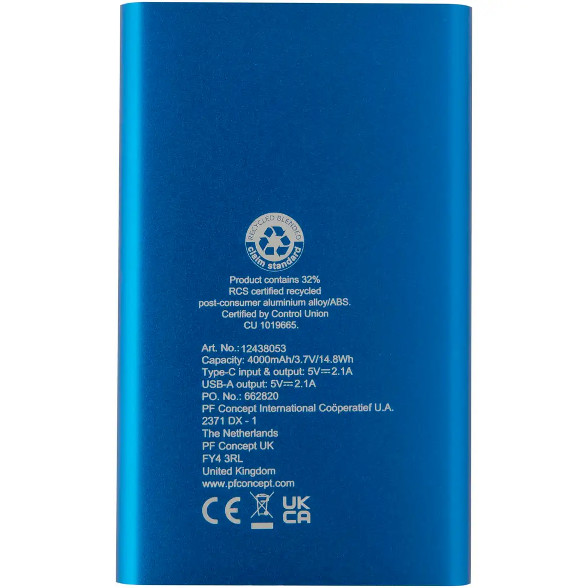 4000 mAh Type-C Powerbank aus recyceltem Aluminium – Ansicht 9