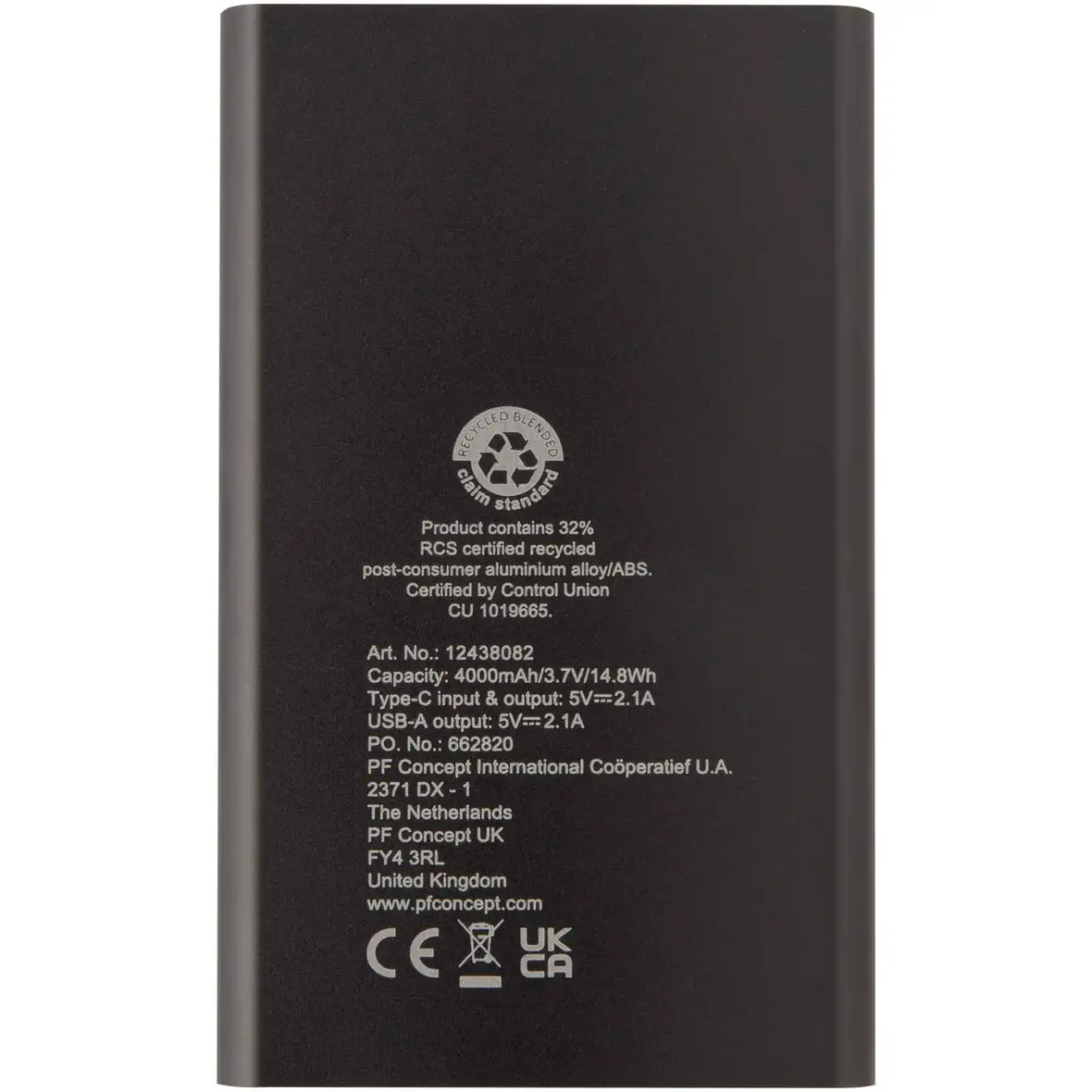 4000 mAh Type-C Powerbank aus recyceltem Aluminium – Ansicht 21