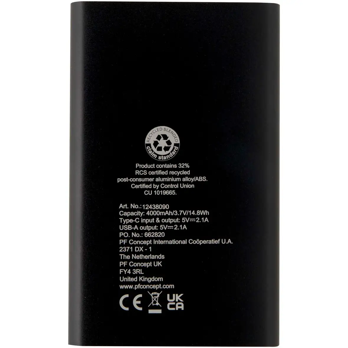 4000 mAh Type-C Powerbank aus recyceltem Aluminium – Ansicht 27