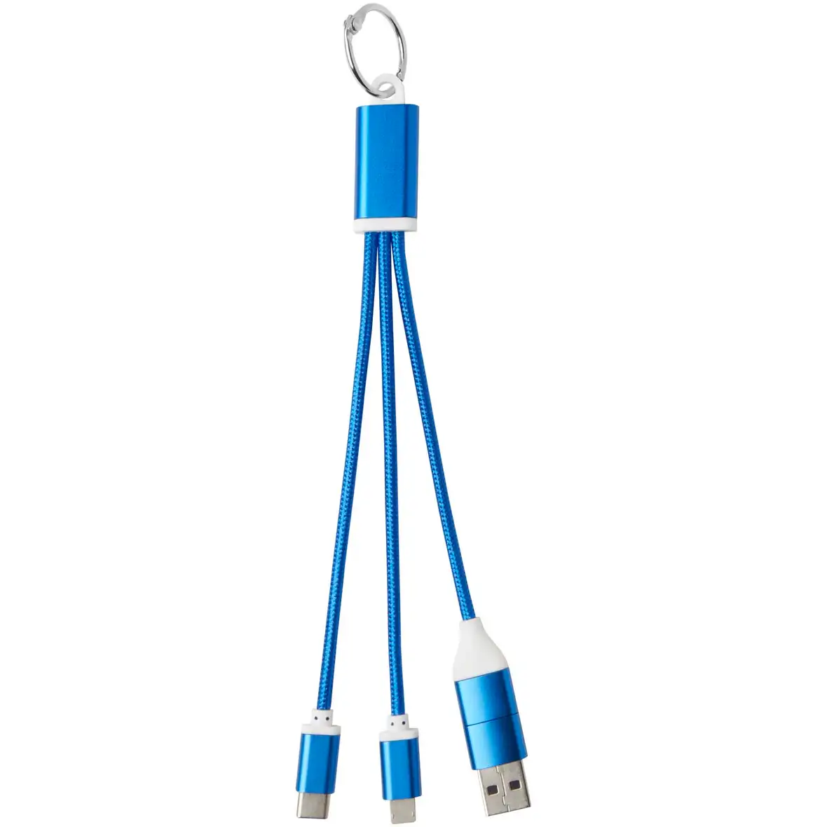 4-in-1 Ladekabel aus recyceltem Aluminium mit Schlüsselanhänger – Ansicht 7