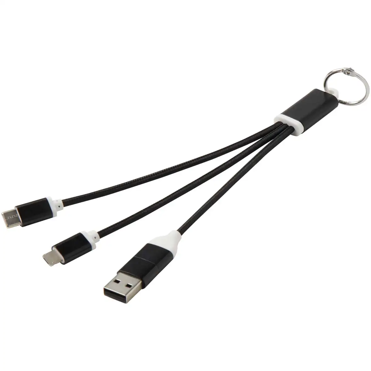 4-in-1 Ladekabel aus recyceltem Aluminium mit Schlüsselanhänger – Ansicht 16
