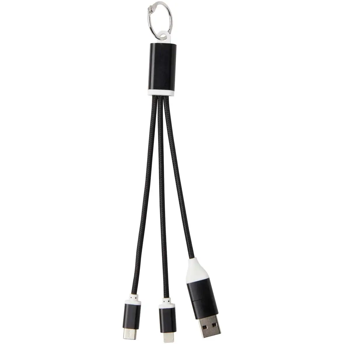 4-in-1 Ladekabel aus recyceltem Aluminium mit Schlüsselanhänger – Ansicht 17