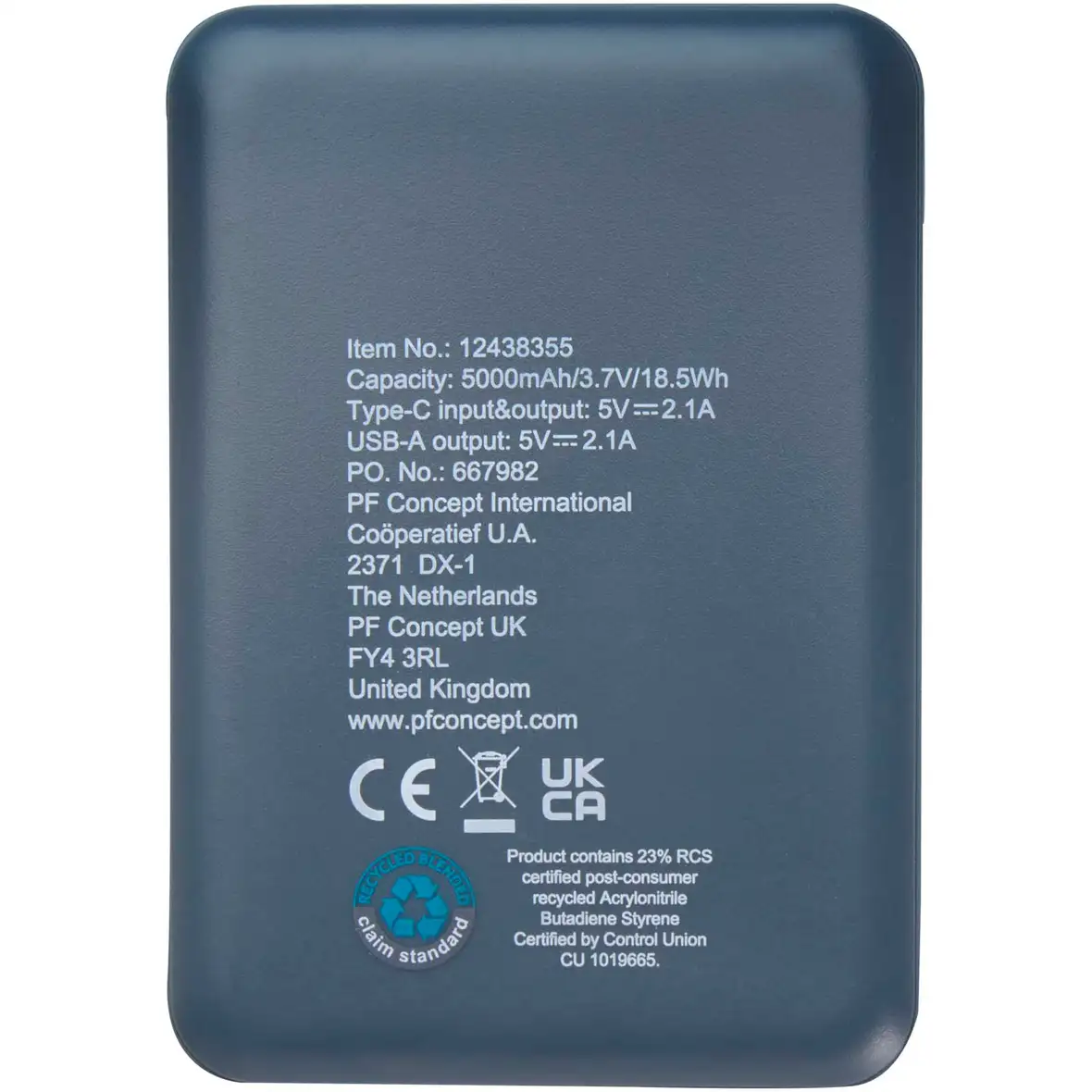5000 mAh Typ-C Powerbank aus recyceltem Kunststoff – Ansicht 9
