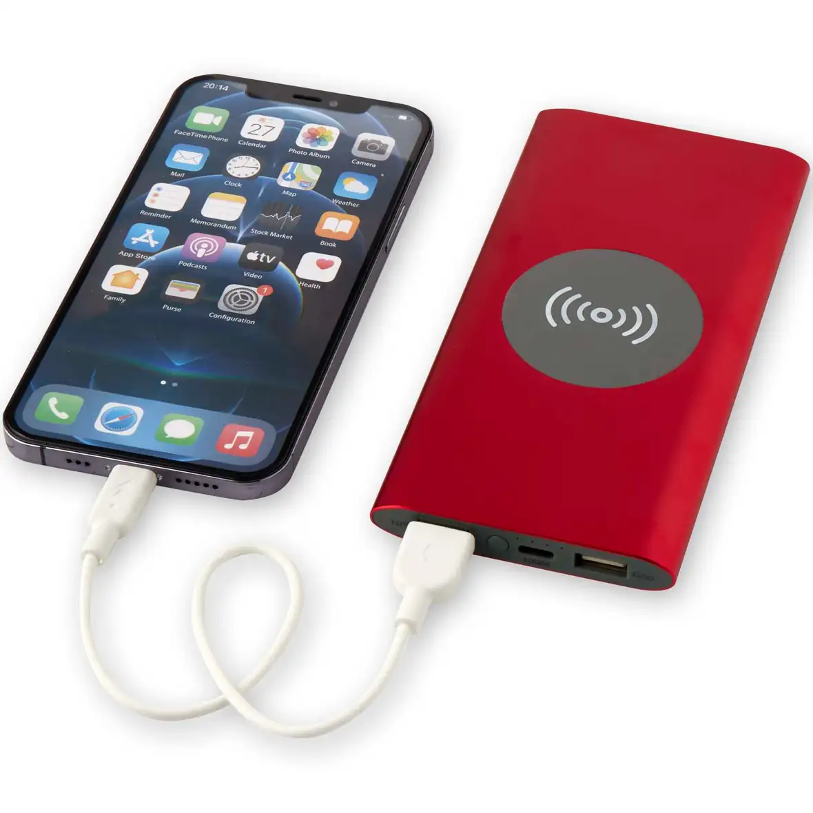 8000 mAh Typ-C kabellose Powerbank aus recyceltem Aluminium – Ansicht 5