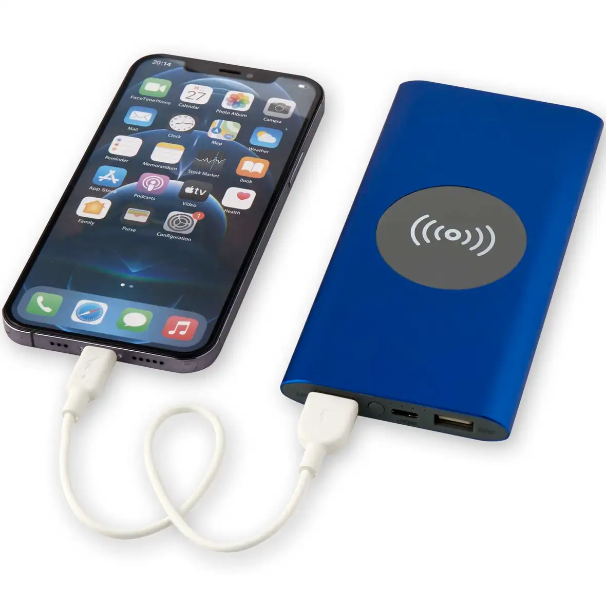 8000 mAh Typ-C kabellose Powerbank aus recyceltem Aluminium – Ansicht 11