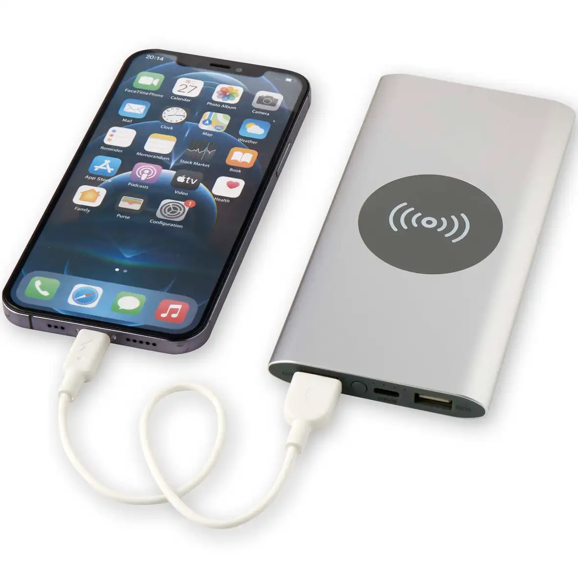 8000 mAh Typ-C kabellose Powerbank aus recyceltem Aluminium – Ansicht 17