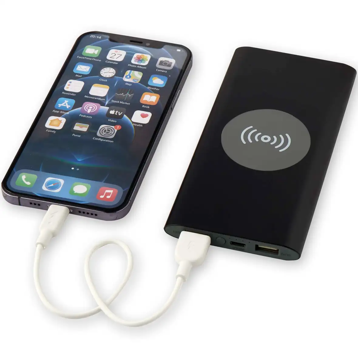 8000 mAh Typ-C kabellose Powerbank aus recyceltem Aluminium – Ansicht 23