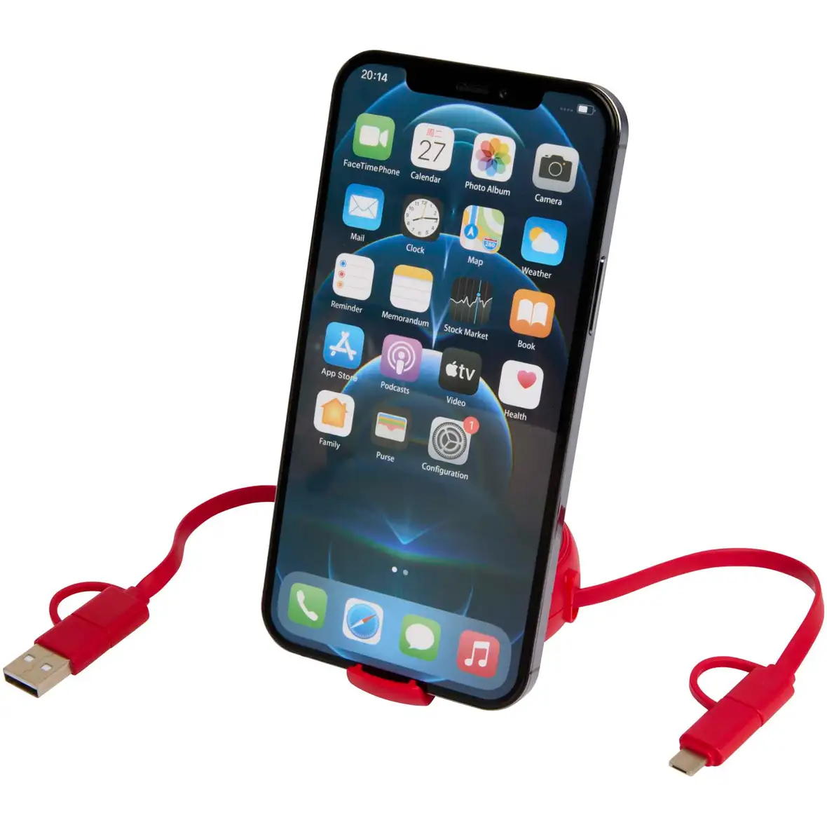 100 cm 5-in-1 Kabel aus recyceltem Kunststoff und Aluminium, einziehbar, für Datenübertragung und 45W Schnellladung – Ansicht 5