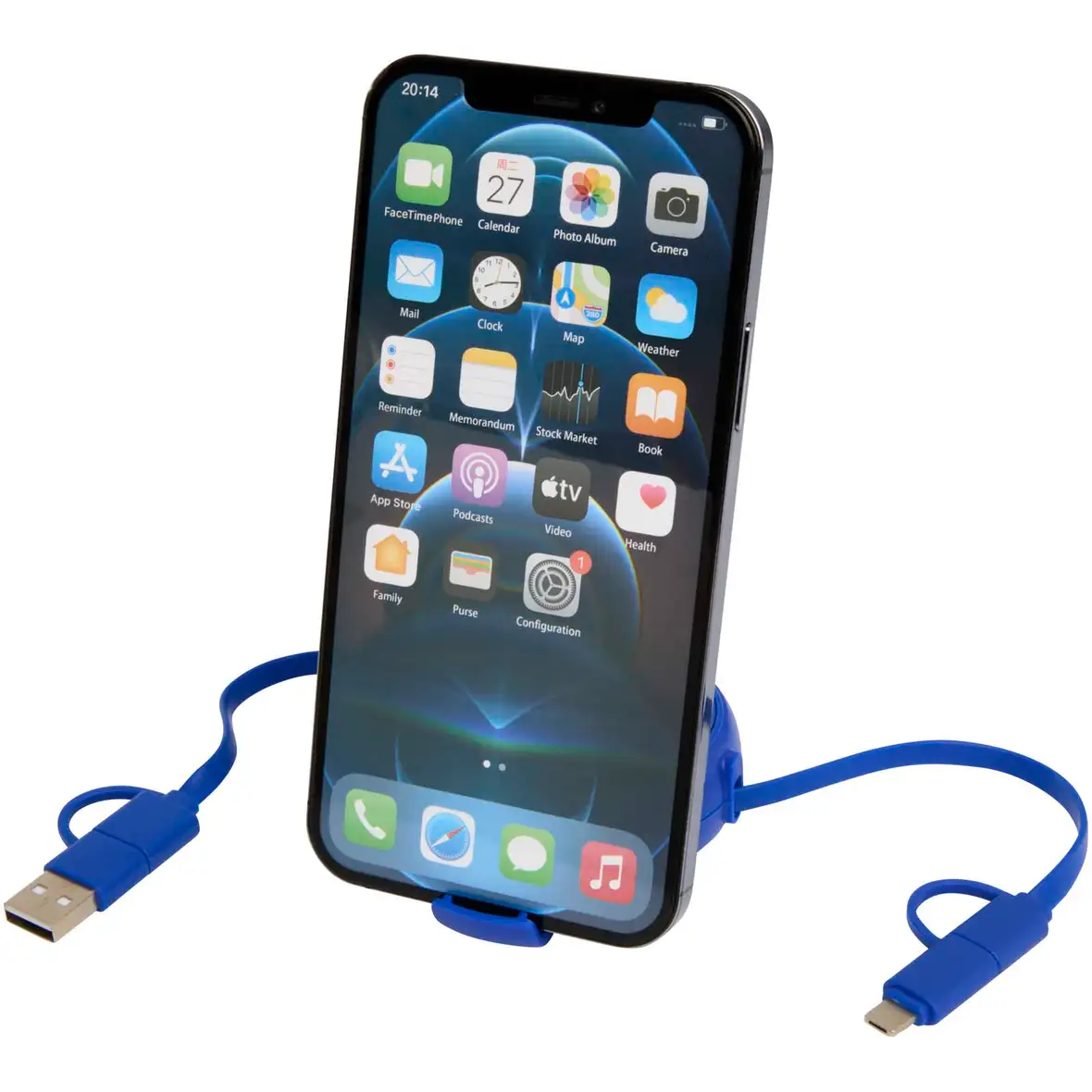 100 cm 5-in-1 Kabel aus recyceltem Kunststoff und Aluminium, einziehbar, für Datenübertragung und 45W Schnellladung – Ansicht 11