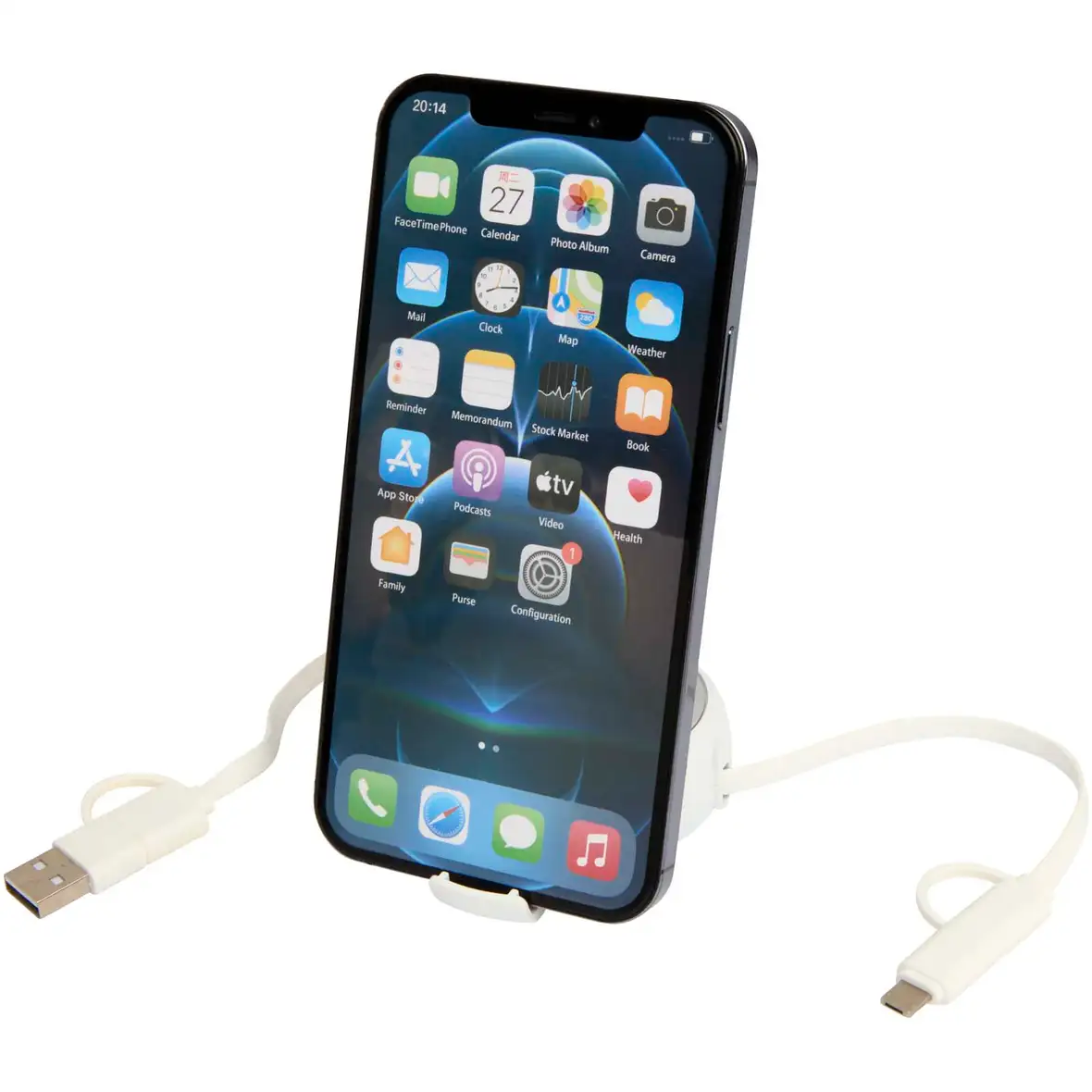 100 cm 5-in-1 Kabel aus recyceltem Kunststoff und Aluminium, einziehbar, für Datenübertragung und 45W Schnellladung – Ansicht 17