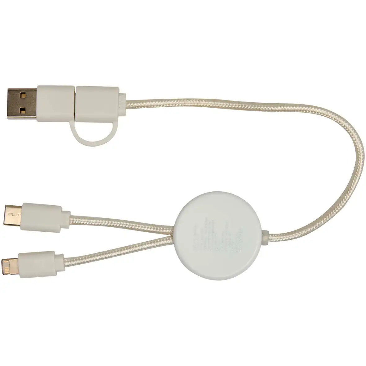 30 cm 5-in-1 Kabel aus recyceltem Kunststoff für Datenübertragung und 27W Schnellladung mit Bambusdetails – Ansicht 3