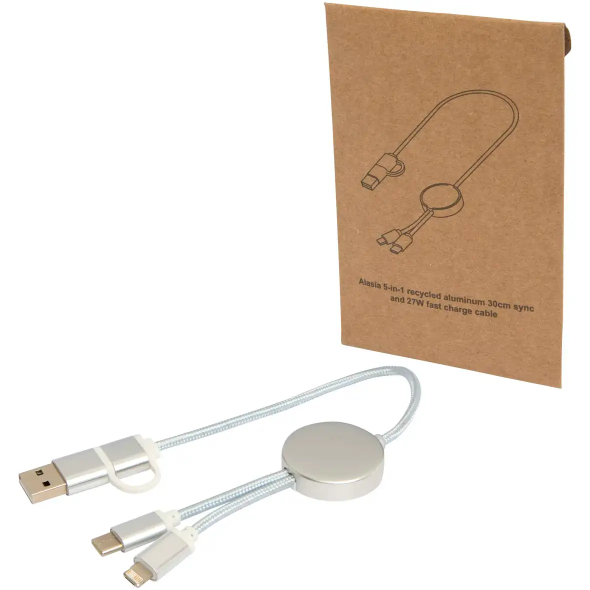 30 cm 5-in-1 Kabel aus recyceltem Kunststoff für Datenübertragung und 27W Schnellladung – Ansicht 13