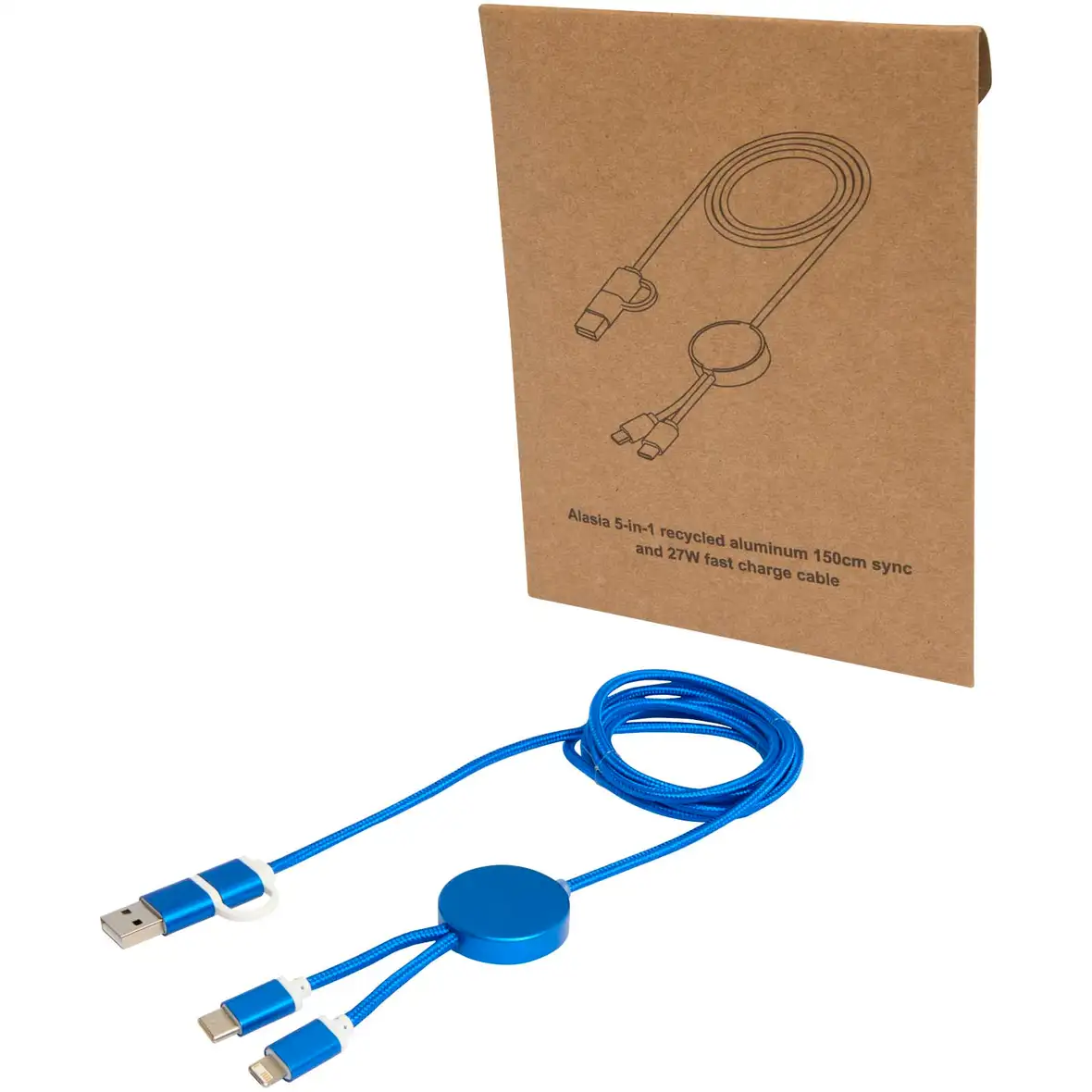 150 cm 5-in-1 Kabel aus recyceltem Kunststoff für Datenübertragung und 27W Schnellladung – Ansicht 7