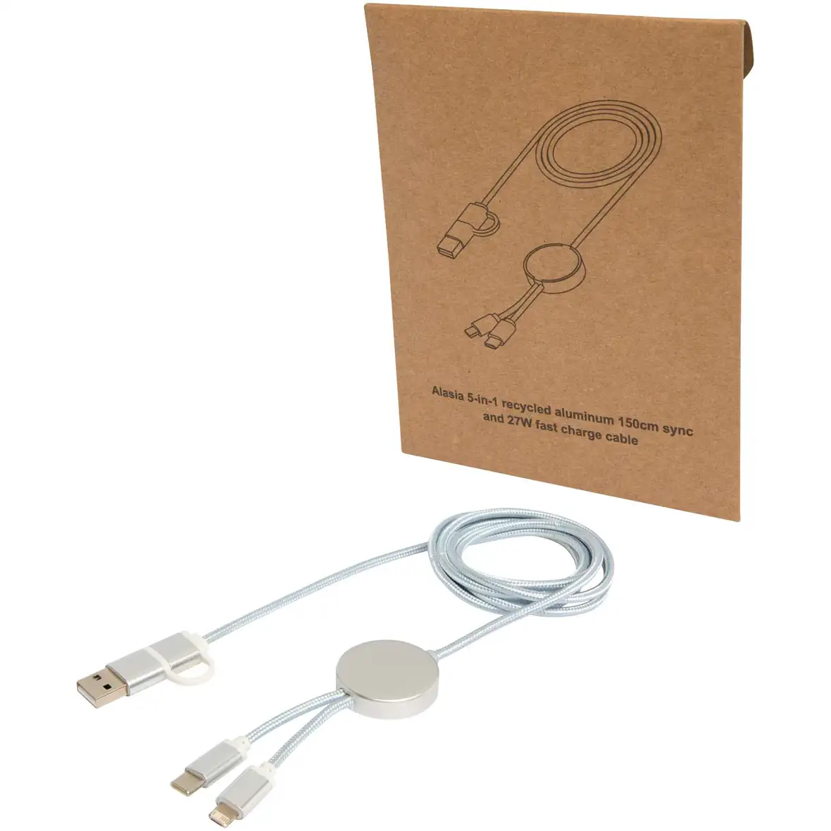 150 cm 5-in-1 Kabel aus recyceltem Kunststoff für Datenübertragung und 27W Schnellladung – Ansicht 13