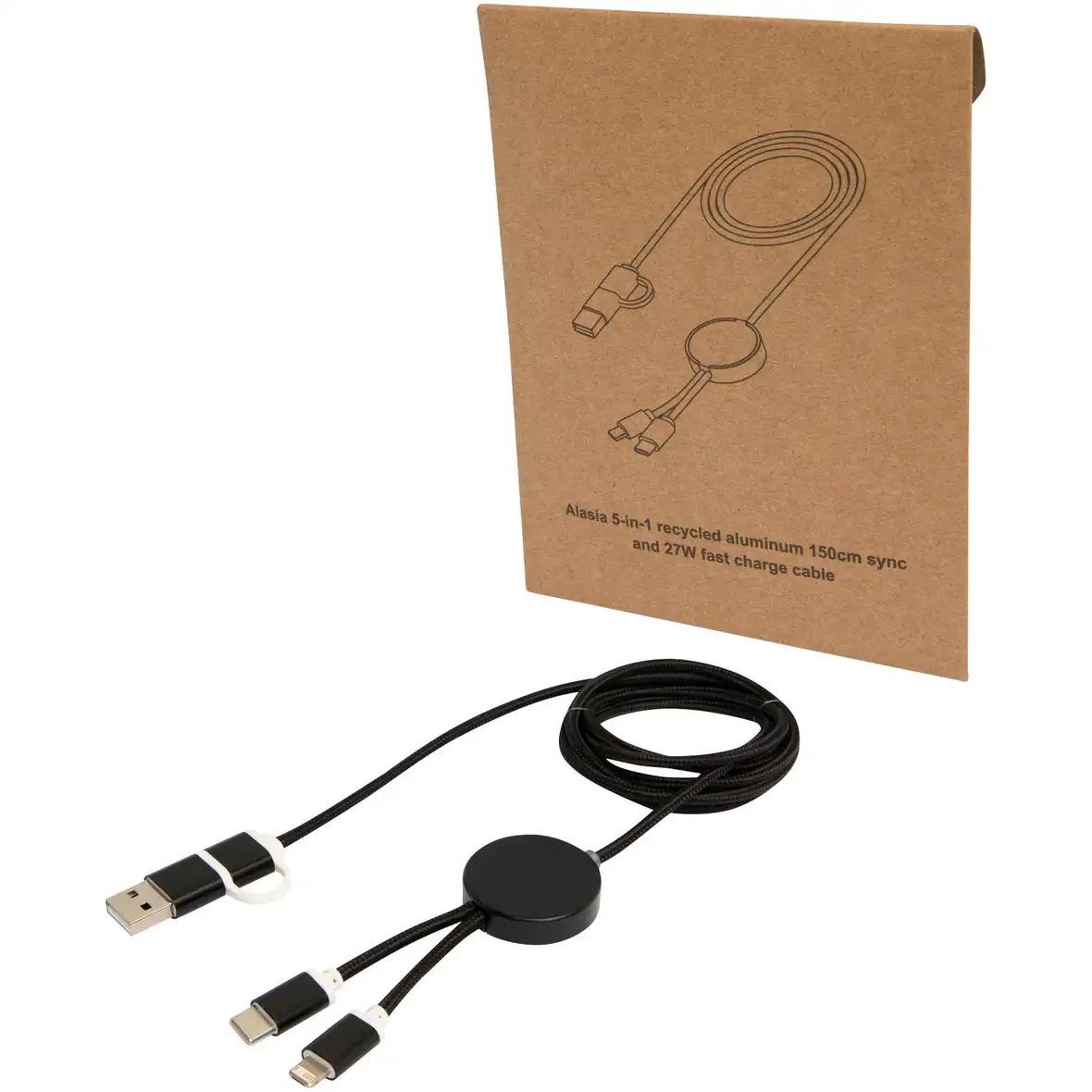 150 cm 5-in-1 Kabel aus recyceltem Kunststoff für Datenübertragung und 27W Schnellladung – Ansicht 19