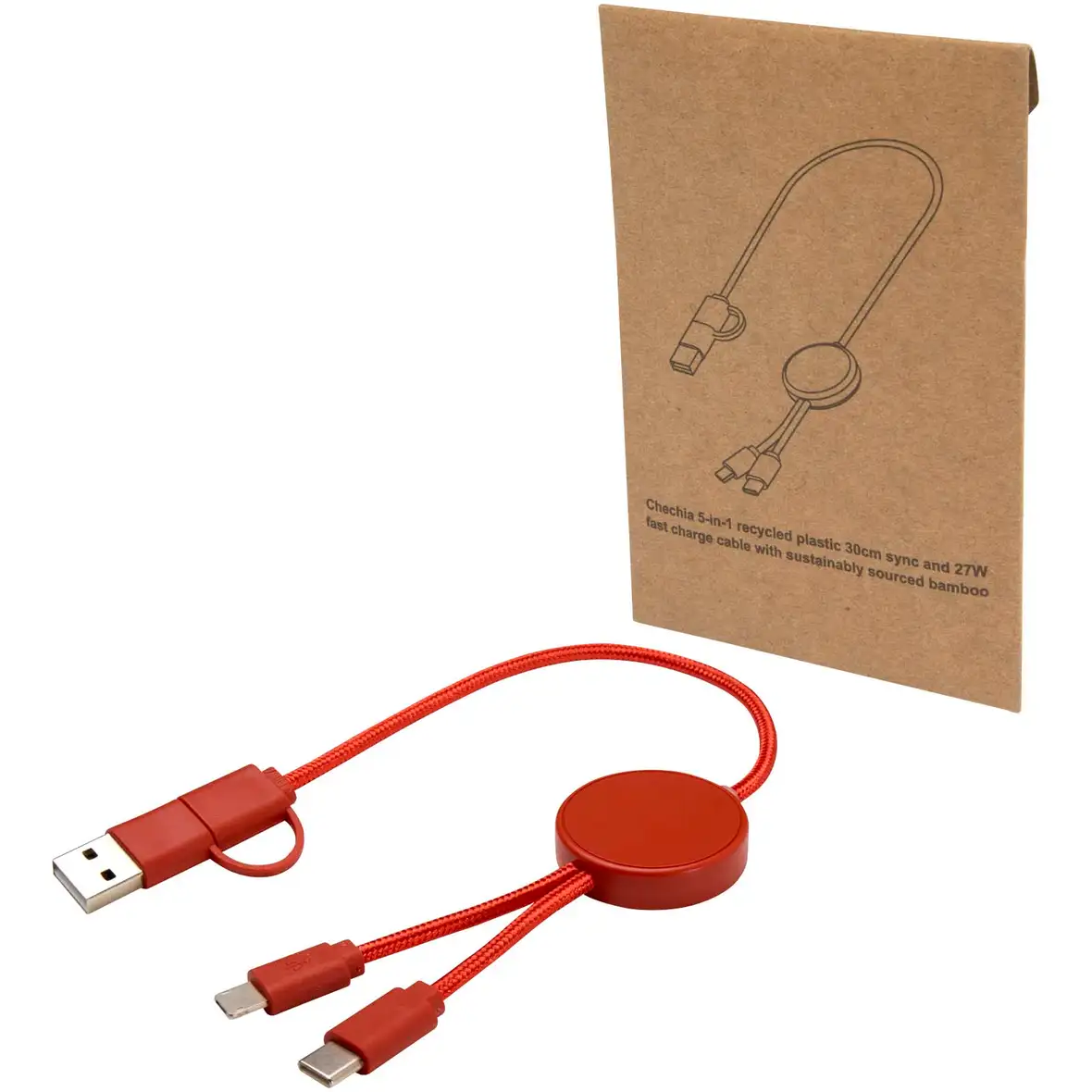 30 cm 5-in-1 Kabel aus recyceltem Kunststoff für Datenübertragung und 27W Schnellladung – Ansicht 7