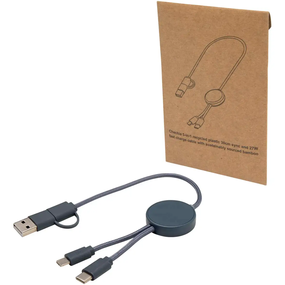 30 cm 5-in-1 Kabel aus recyceltem Kunststoff für Datenübertragung und 27W Schnellladung – Ansicht 13