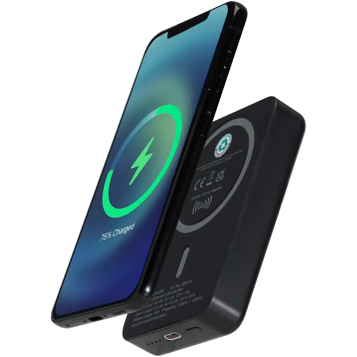 15 W 10.000 mAh magnetische kabellose Powerbank mit 20 W PD aus recyceltem Kunststoff – Ansicht 7