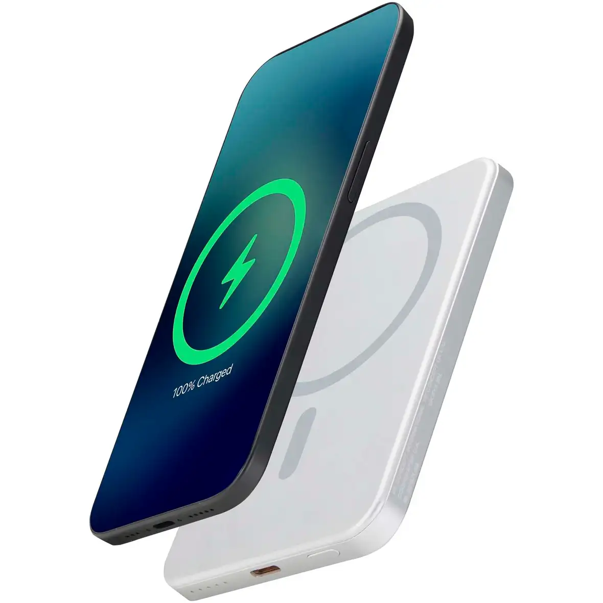 5000 mAh RCS Powerbank aus recyceltem Aluminium mit Magnetfunktion – Ansicht 1