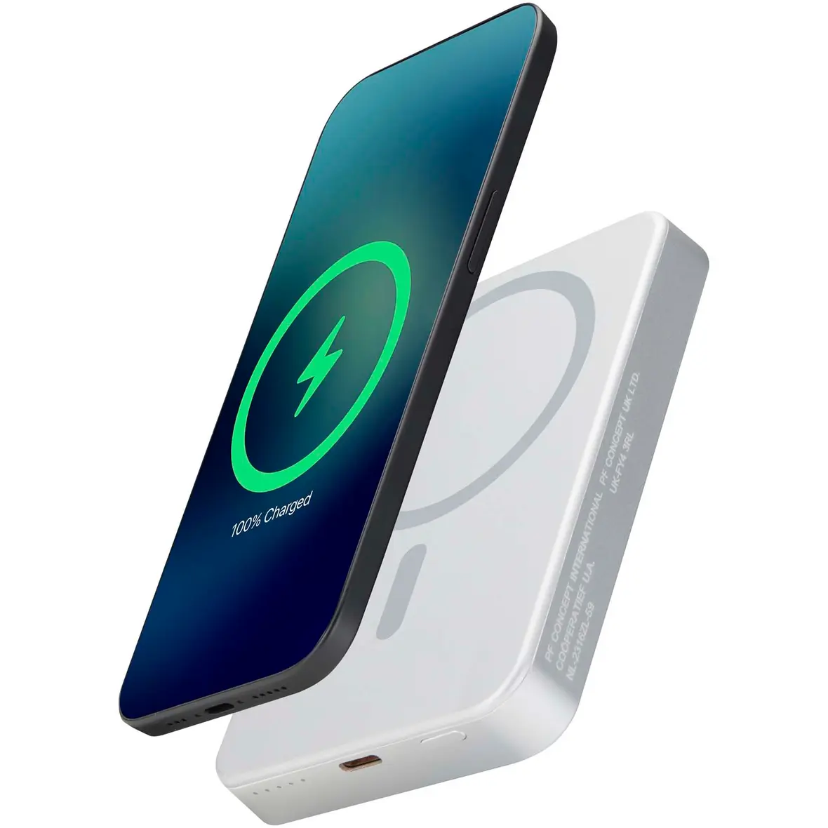 10.000 mAh RCS Powerbank aus recyceltem Aluminium mit Magnetfunktion – Werbeartikel mit Logo bedrucken