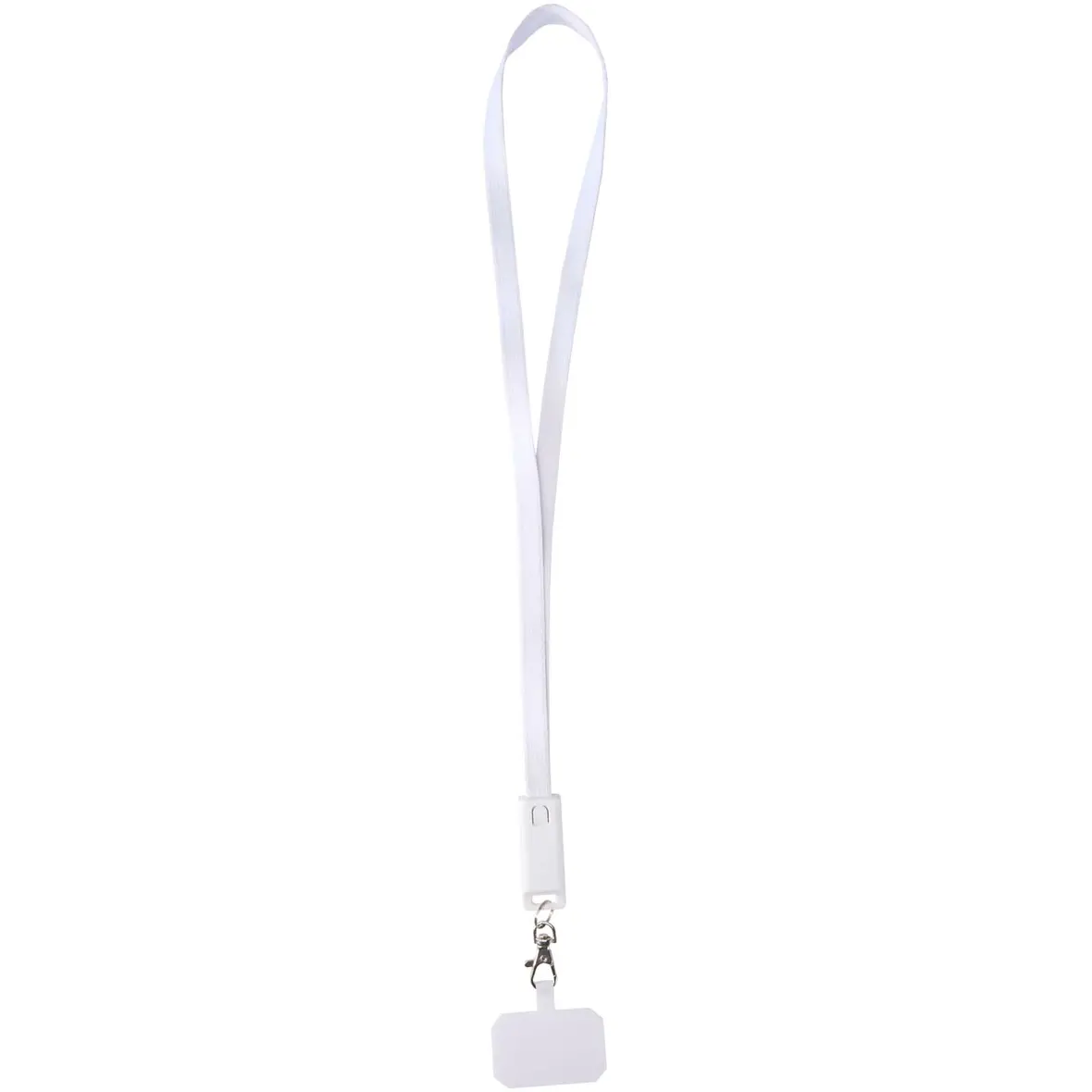 5 in 1 Lanyard Kabel aus recyceltem Kunststoff für Smartphones mit Datensynchronisierung und 65 W Schnellladung – Werbeartikel mit Logo bedrucken