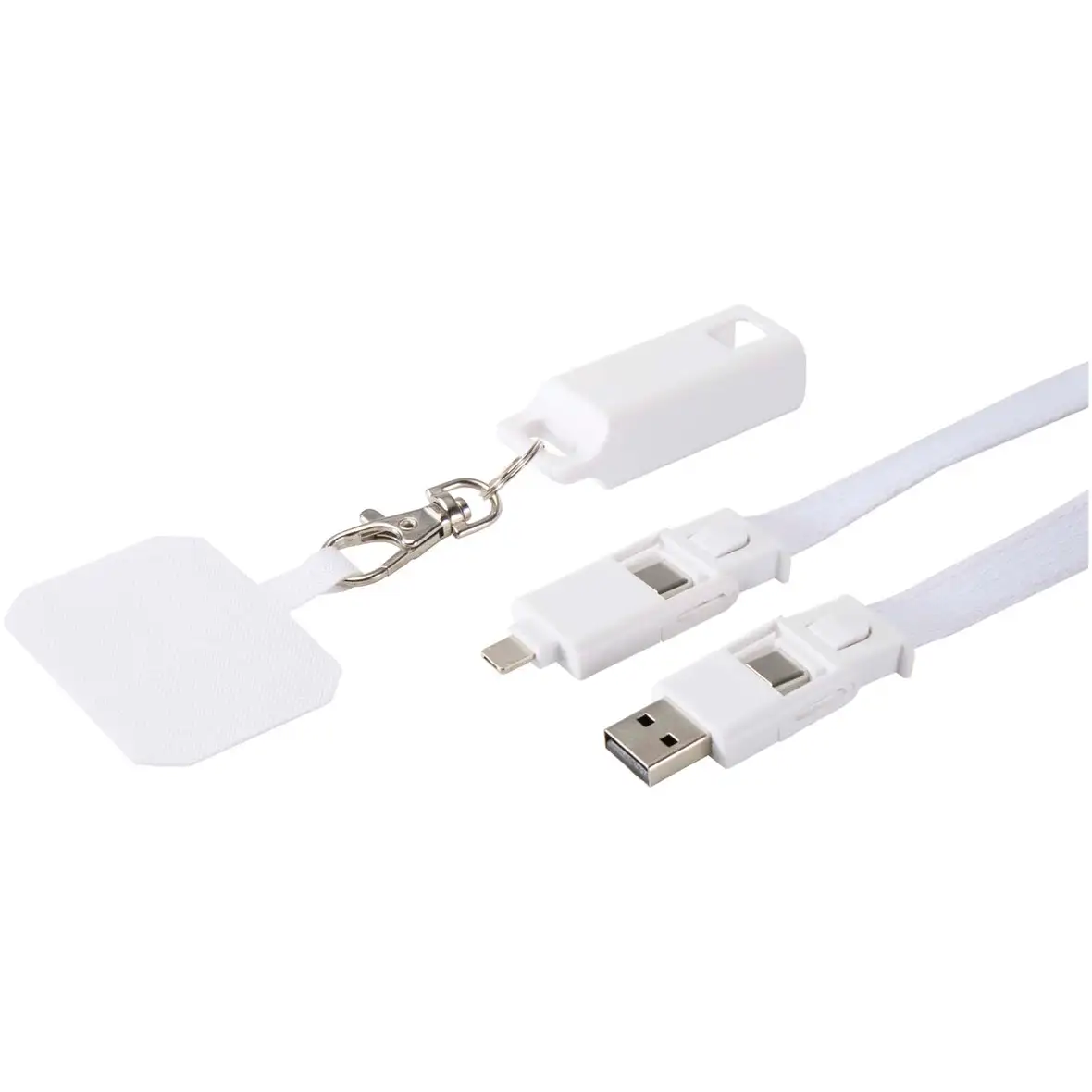 5 in 1 Lanyard Kabel aus recyceltem Kunststoff für Smartphones mit Datensynchronisierung und 65 W Schnellladung – Ansicht 5