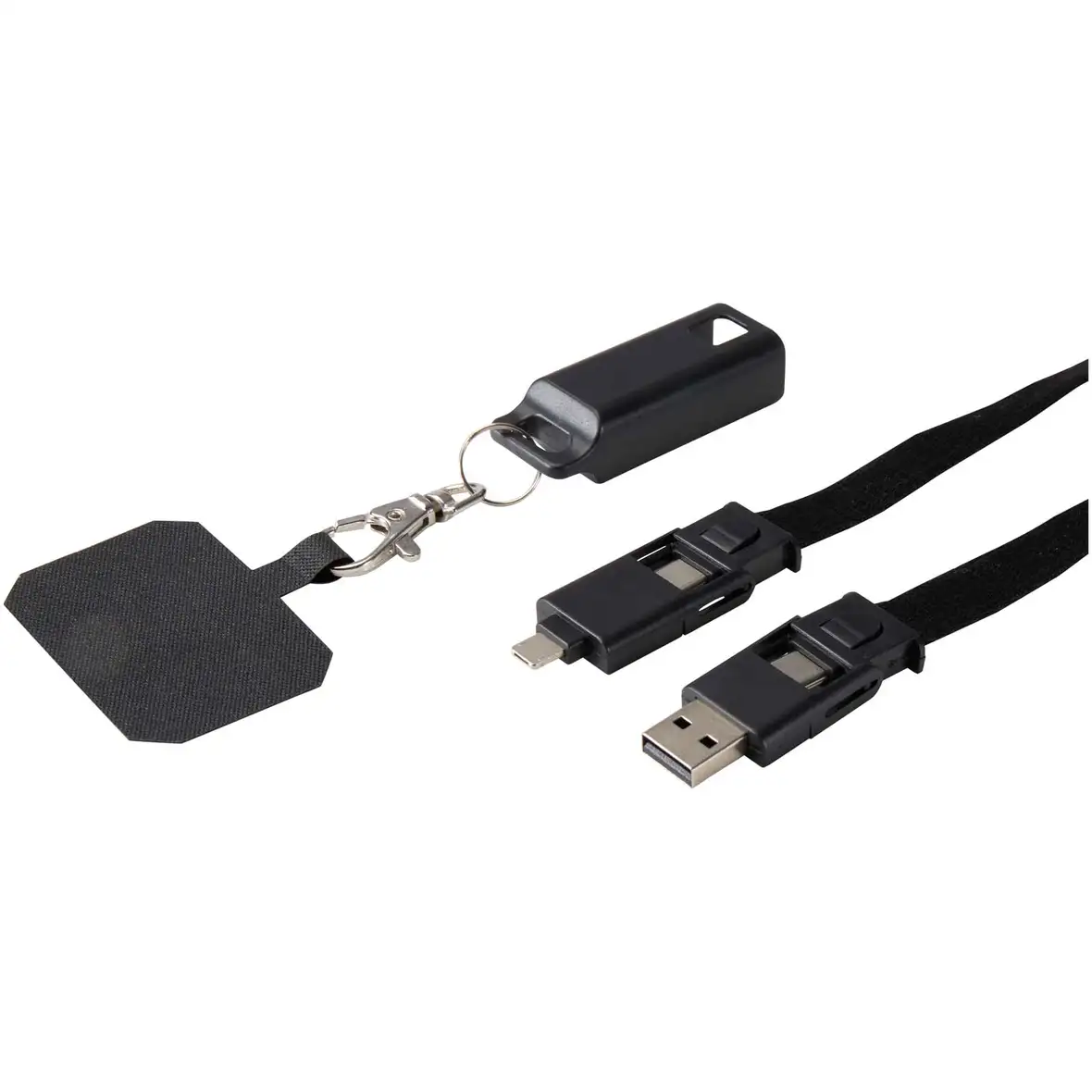 5 in 1 Lanyard Kabel aus recyceltem Kunststoff für Smartphones mit Datensynchronisierung und 65 W Schnellladung – Ansicht 10