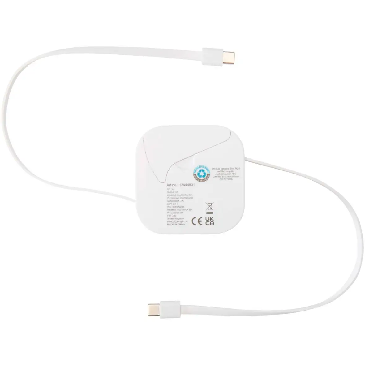 Aufrollbares 5 in 1 Kabel aus Recyclingmaterial mit Datensynchronisierung und 100 W Schnellladefunktion – Ansicht 3