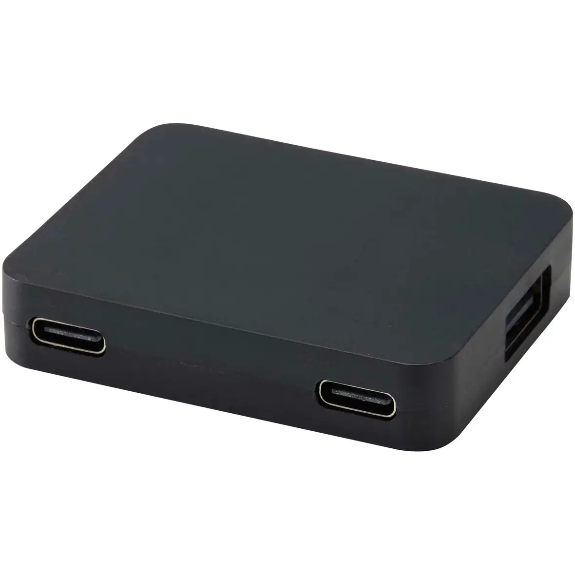 4 Port USB Hub mit USB-A- und Typ-C-Ausgang und zwei Eingängen aus recyceltem Kunststoff – Ansicht 5