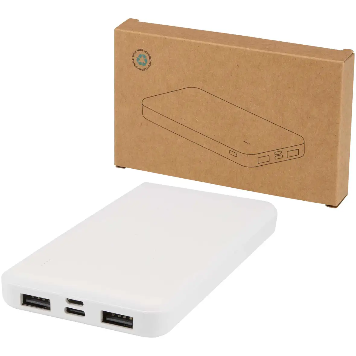 10 W 10.000 mAh Powerbank aus recyceltem Kunststoff – Ansicht 1