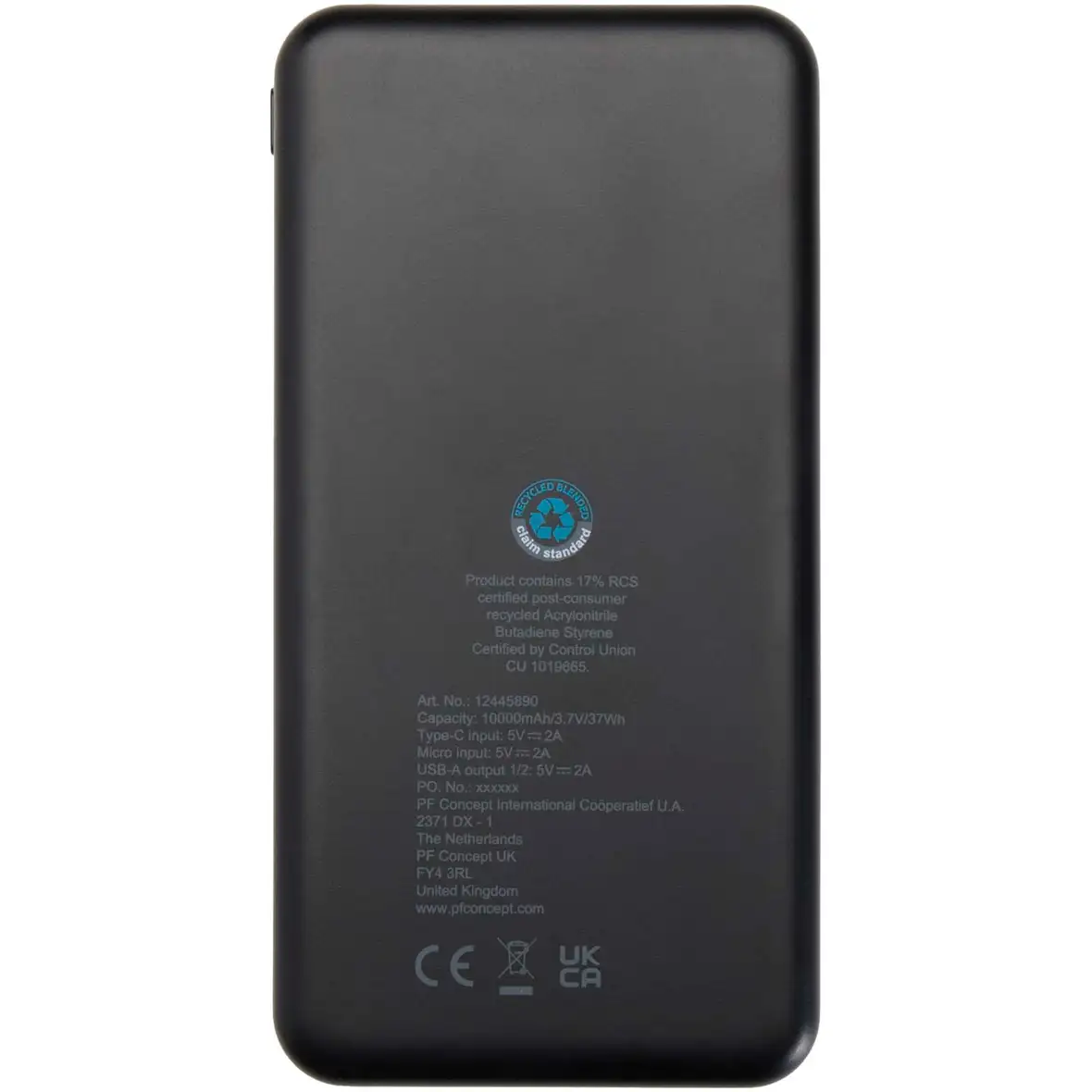 10 W 10.000 mAh Powerbank aus recyceltem Kunststoff – Ansicht 9