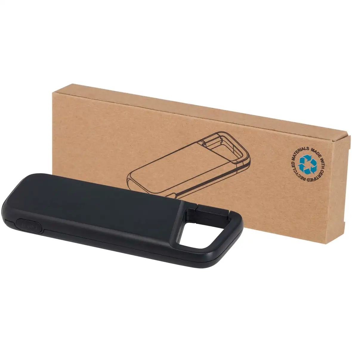 12 W 5.000 mAh wasserfeste Powerbank aus recyceltem Kunststoff mit Karabinerhaken – Ansicht 7