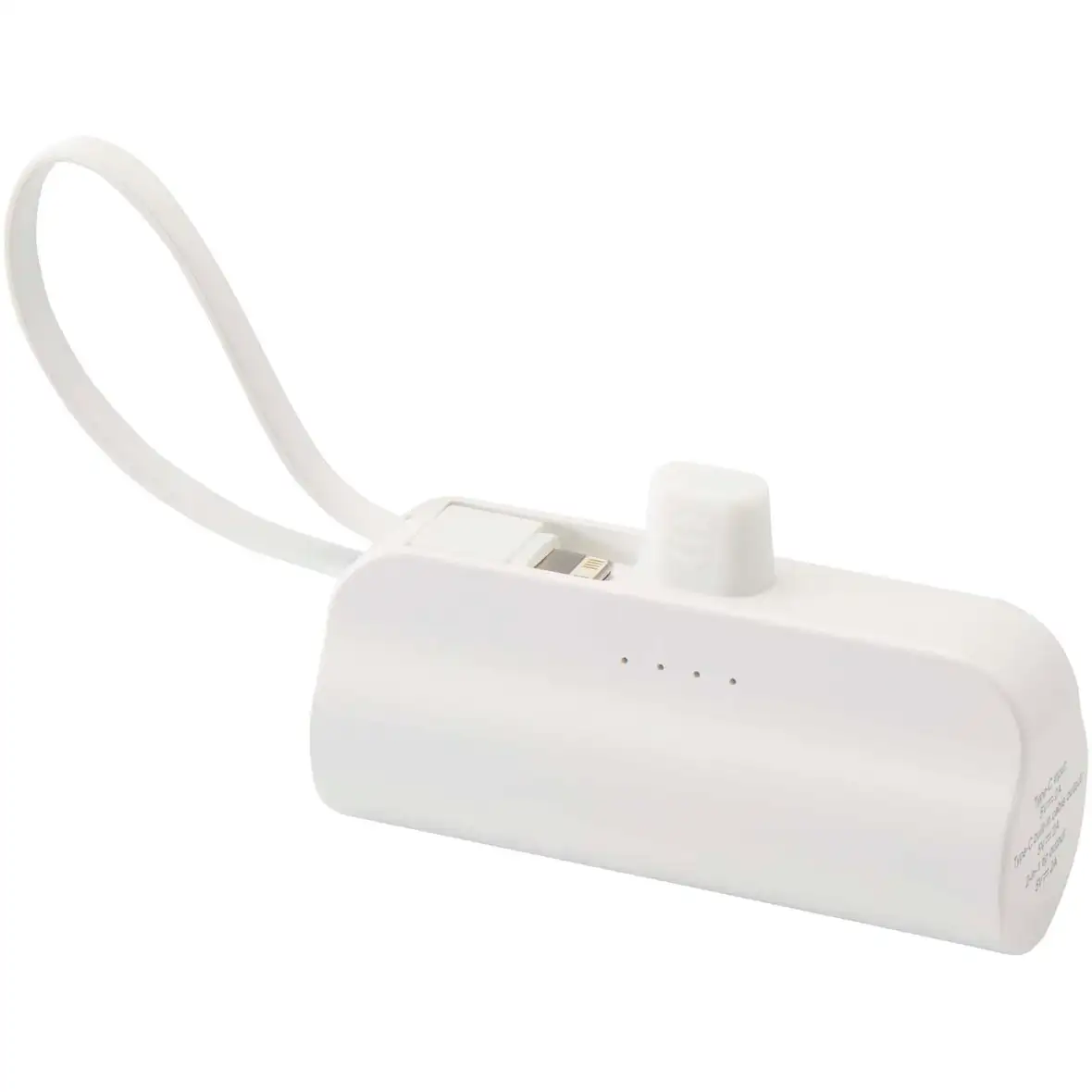 10 W 5000 mAh Typ C Powerbank aus recyceltem Kunststoff mit integriertem Klappständer und 2 in 1 Kabel – Ansicht 3