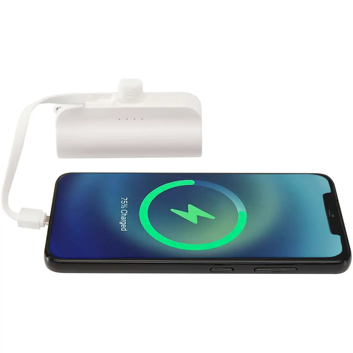 10 W 5000 mAh Typ C Powerbank aus recyceltem Kunststoff mit integriertem Klappständer und 2 in 1 Kabel – Ansicht 5