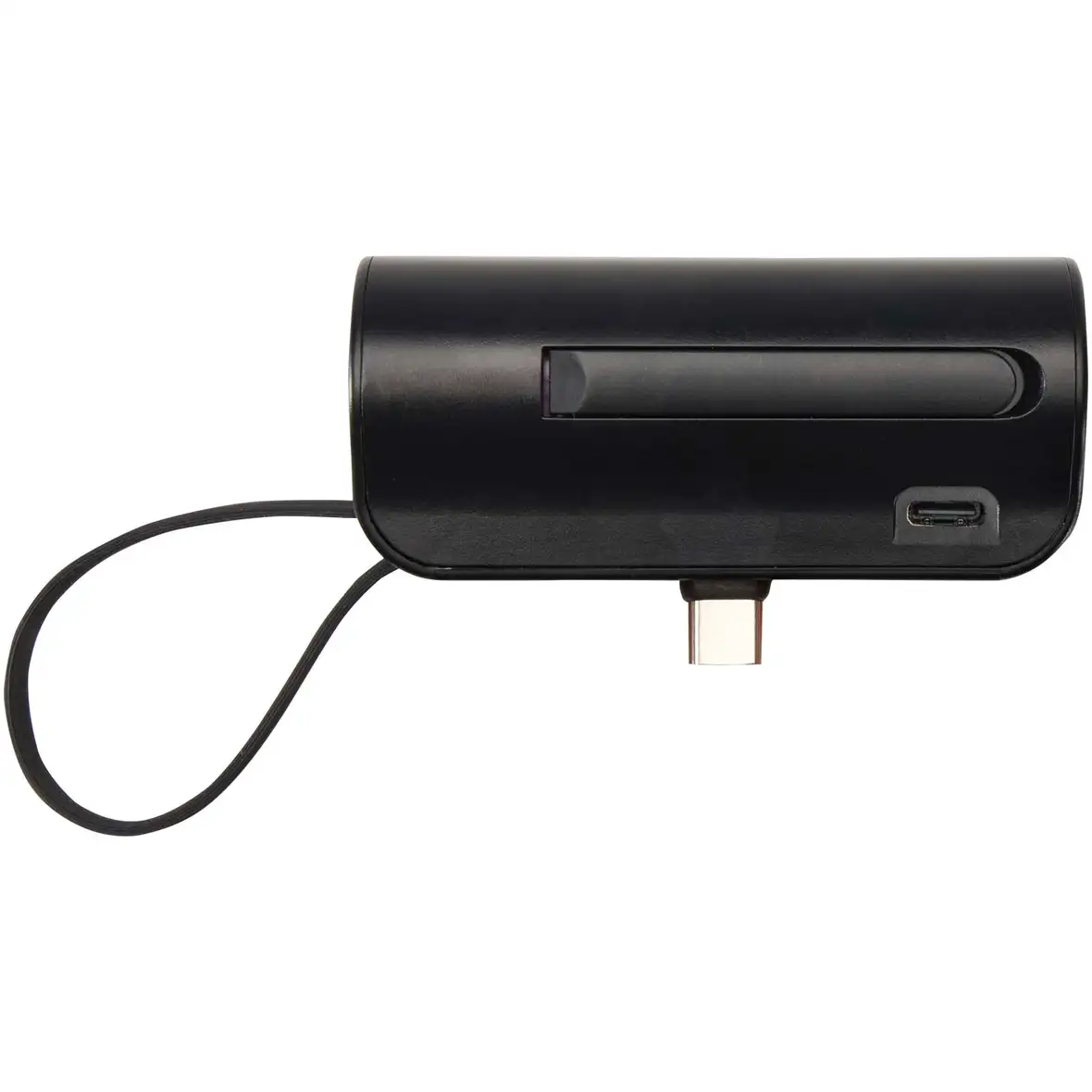 10 W 5000 mAh Typ C Powerbank aus recyceltem Kunststoff mit integriertem Klappständer und 2 in 1 Kabel – Ansicht 12