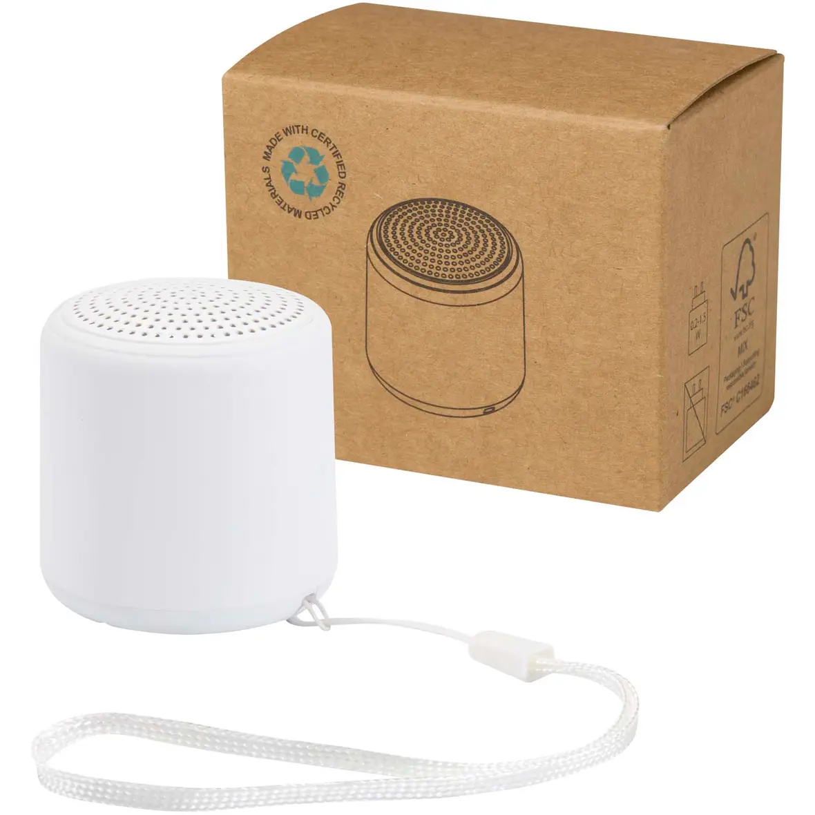 3 W Bluetooth® Lautsprecher aus recyceltem Kunststoff – Werbeartikel mit Logo bedrucken