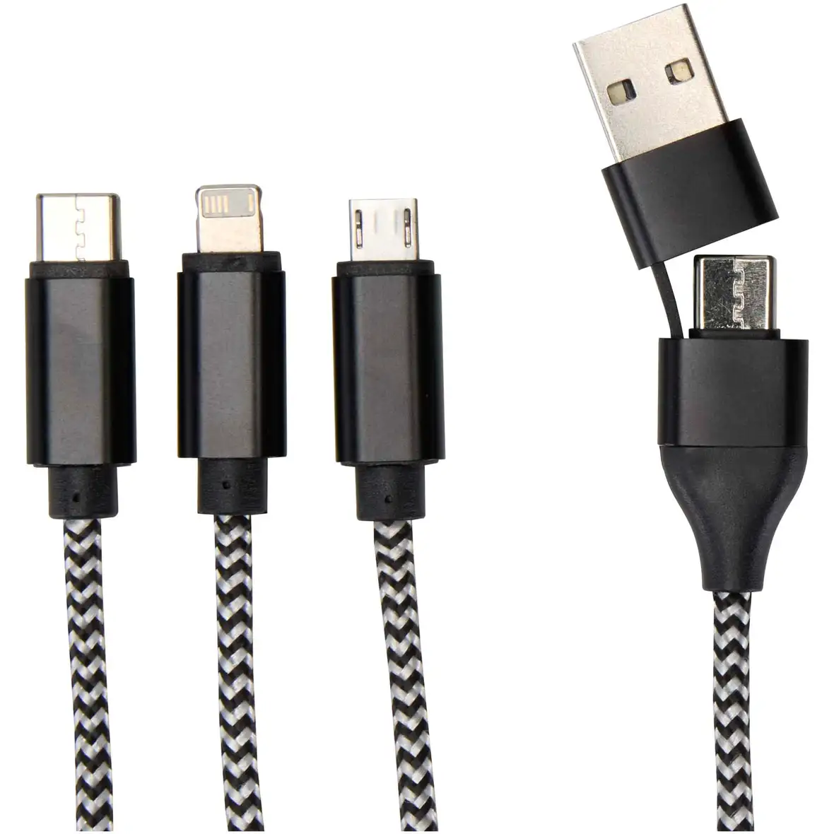 5-in-1-Ladekabel aus recyceltem Aluminium und RPET – Ansicht 5