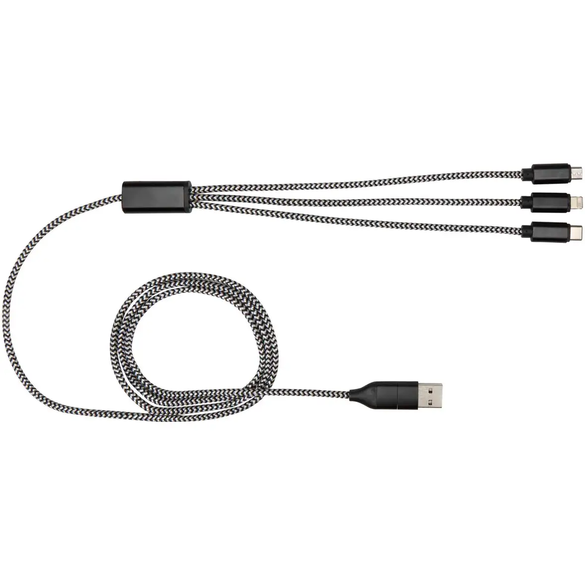 5-in-1-Ladekabel aus recyceltem Aluminium und RPET – Ansicht 2