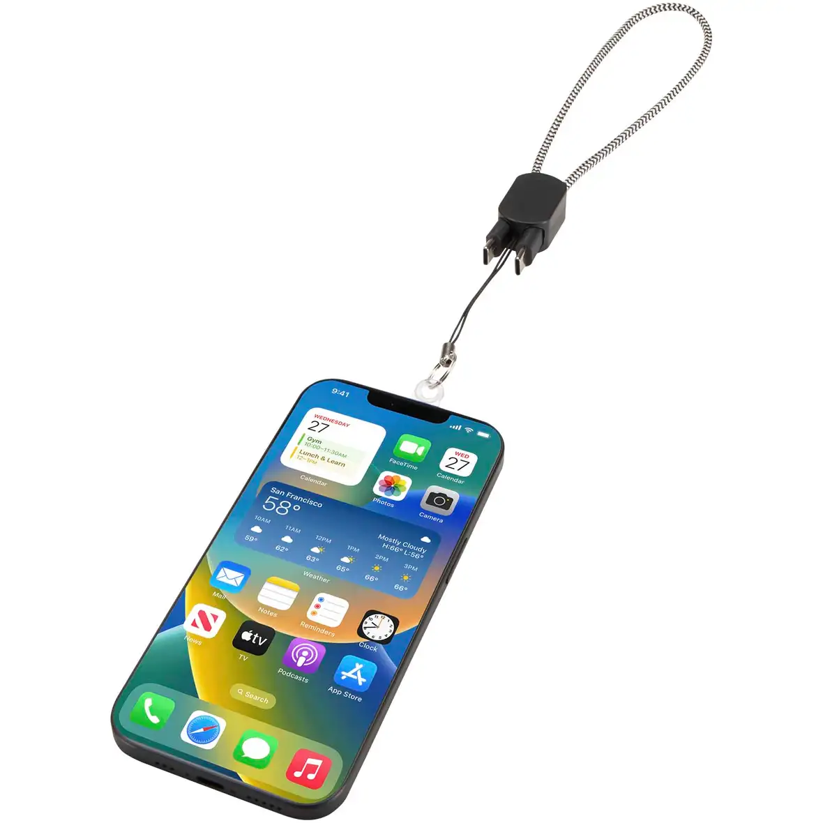 RCS-Handschlaufe aus recyceltem Material mit integriertem 20-W-Ladekabel (Typ C) – Ansicht 4