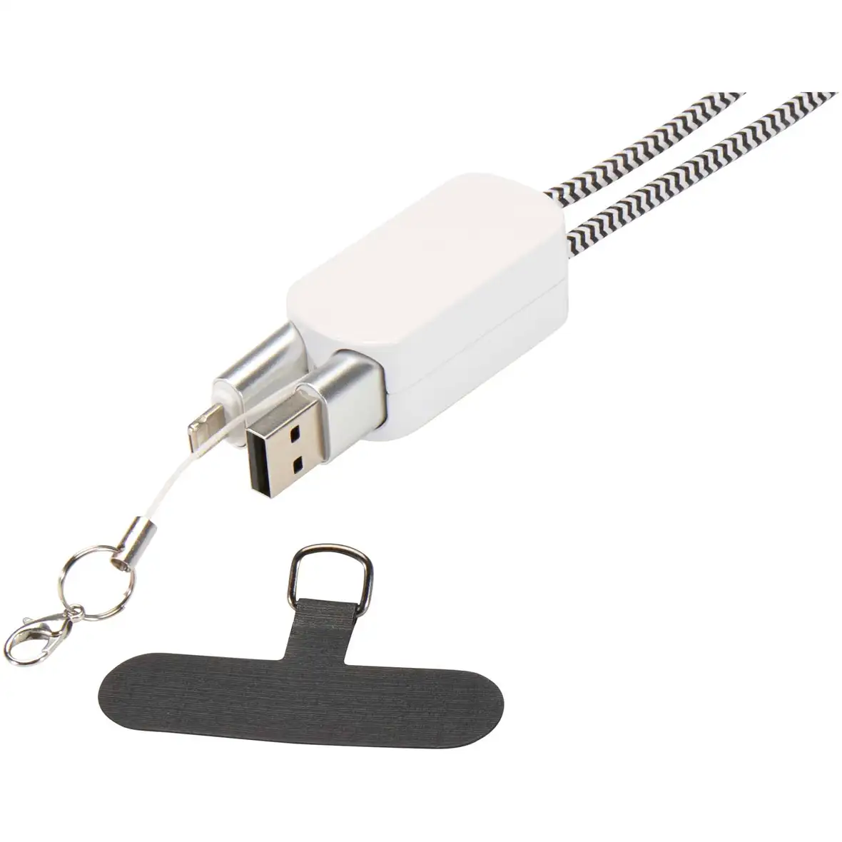 Smartphone Lanyard aus recyceltem Kunststoff mit 27 W 5-in-1 integriertem Kabel – Ansicht 4
