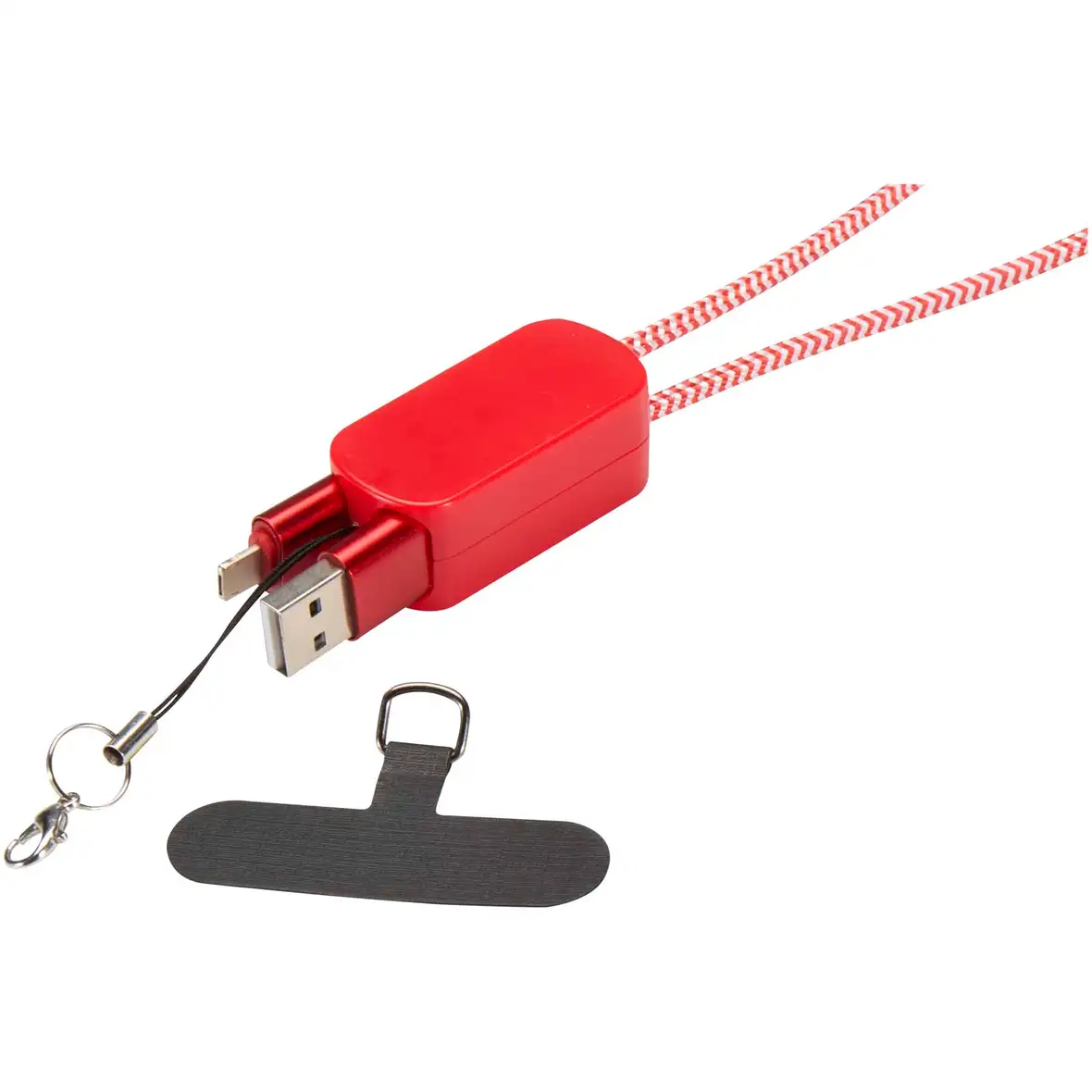 Smartphone Lanyard aus recyceltem Kunststoff mit 27 W 5-in-1 integriertem Kabel – Ansicht 8