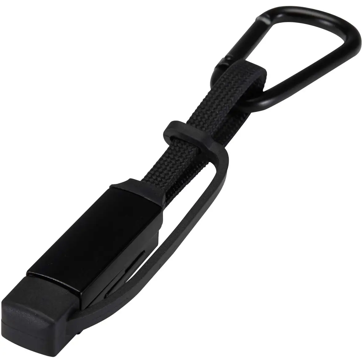 65 W 3-in-1-Ladekabel aus recyceltem Aluminium mit Karabinerhaken – Ansicht 3