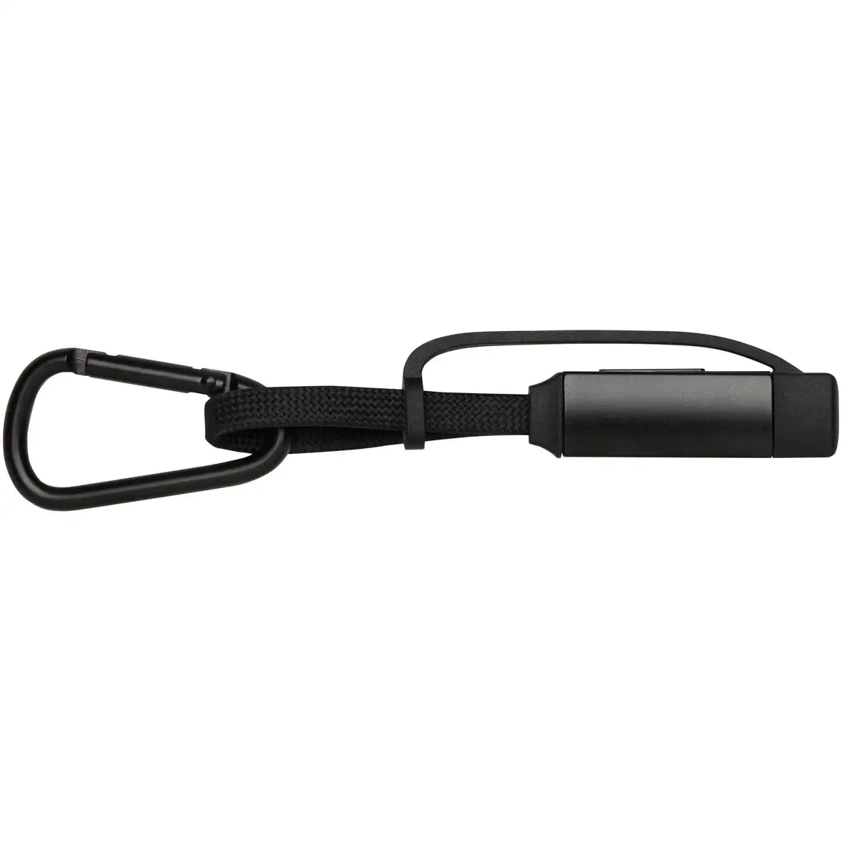 65 W 3-in-1-Ladekabel aus recyceltem Aluminium mit Karabinerhaken – Ansicht 2