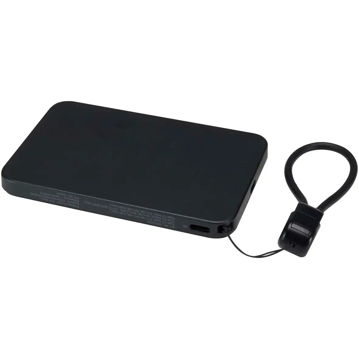 5000 mAh Powerbank aus recyceltem Kunststoff mit Magnetverschluss und Lanyard – Ansicht 4