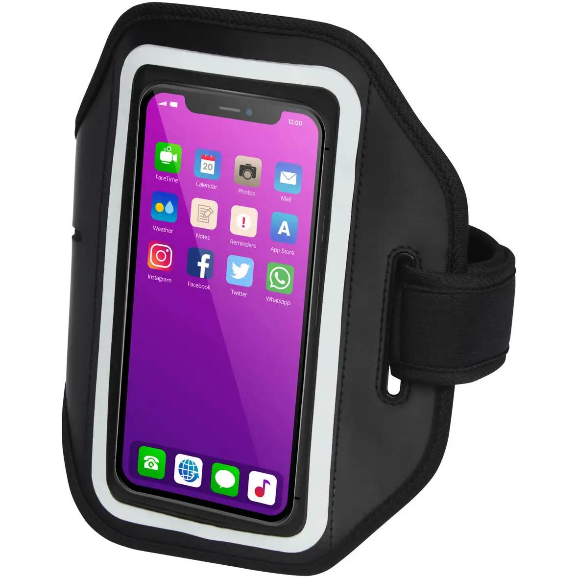 Reflektierendes Smartphone Armband mit transparenter Abdeckung – Ansicht 1