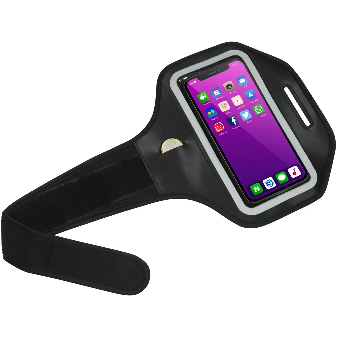 Reflektierendes Smartphone Armband mit transparenter Abdeckung – Ansicht 4