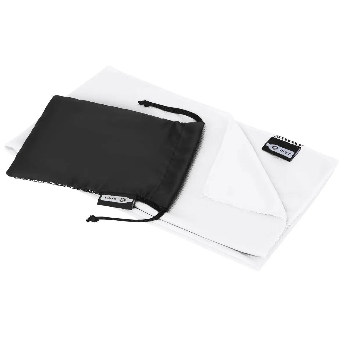 Sport Kühlhandtuch im Etui aus recyceltem PET Kunststoff 80 x 30 cm – Werbeartikel mit Logo bedrucken