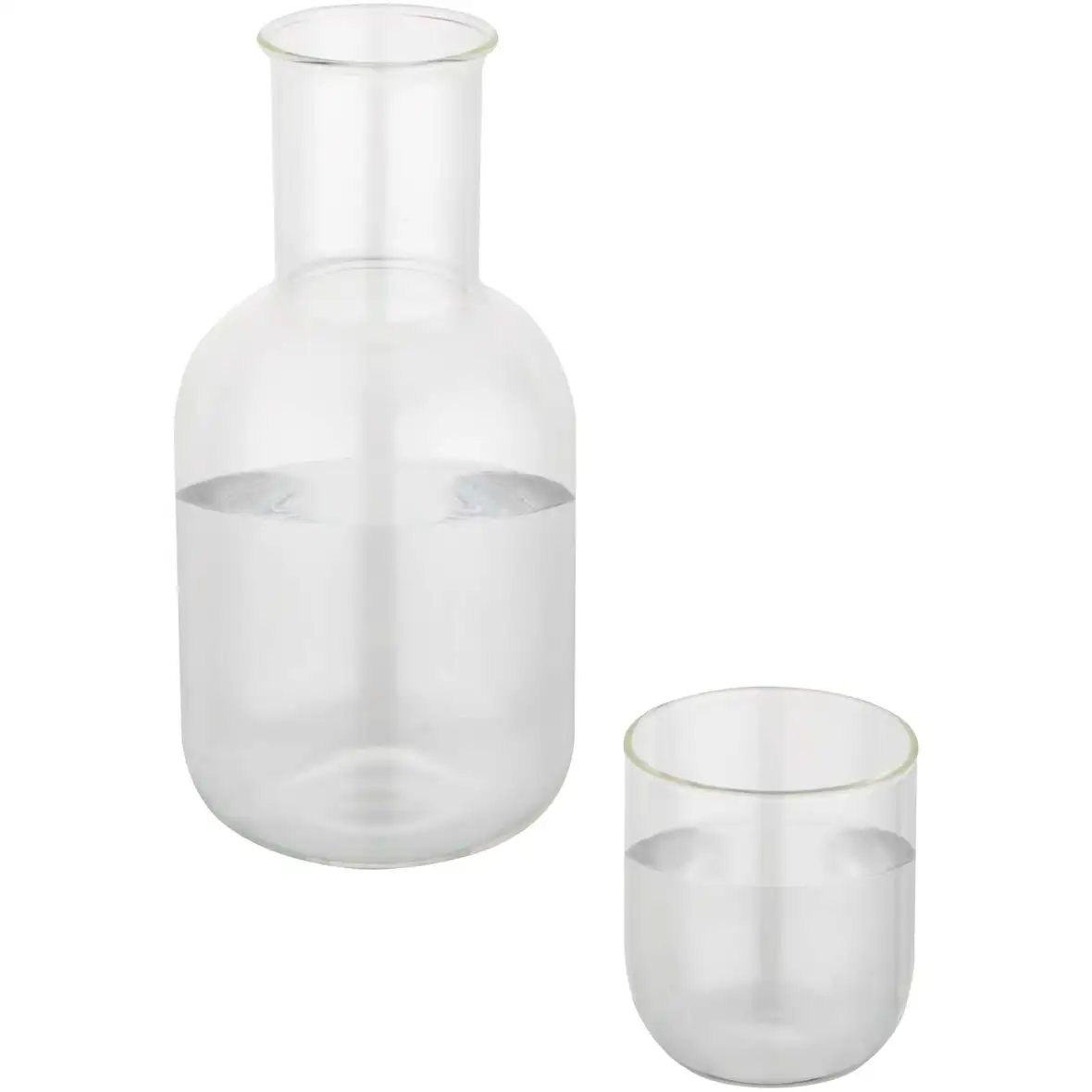 Set aus Glaskaraffe und Tasse, matt – Ansicht 1