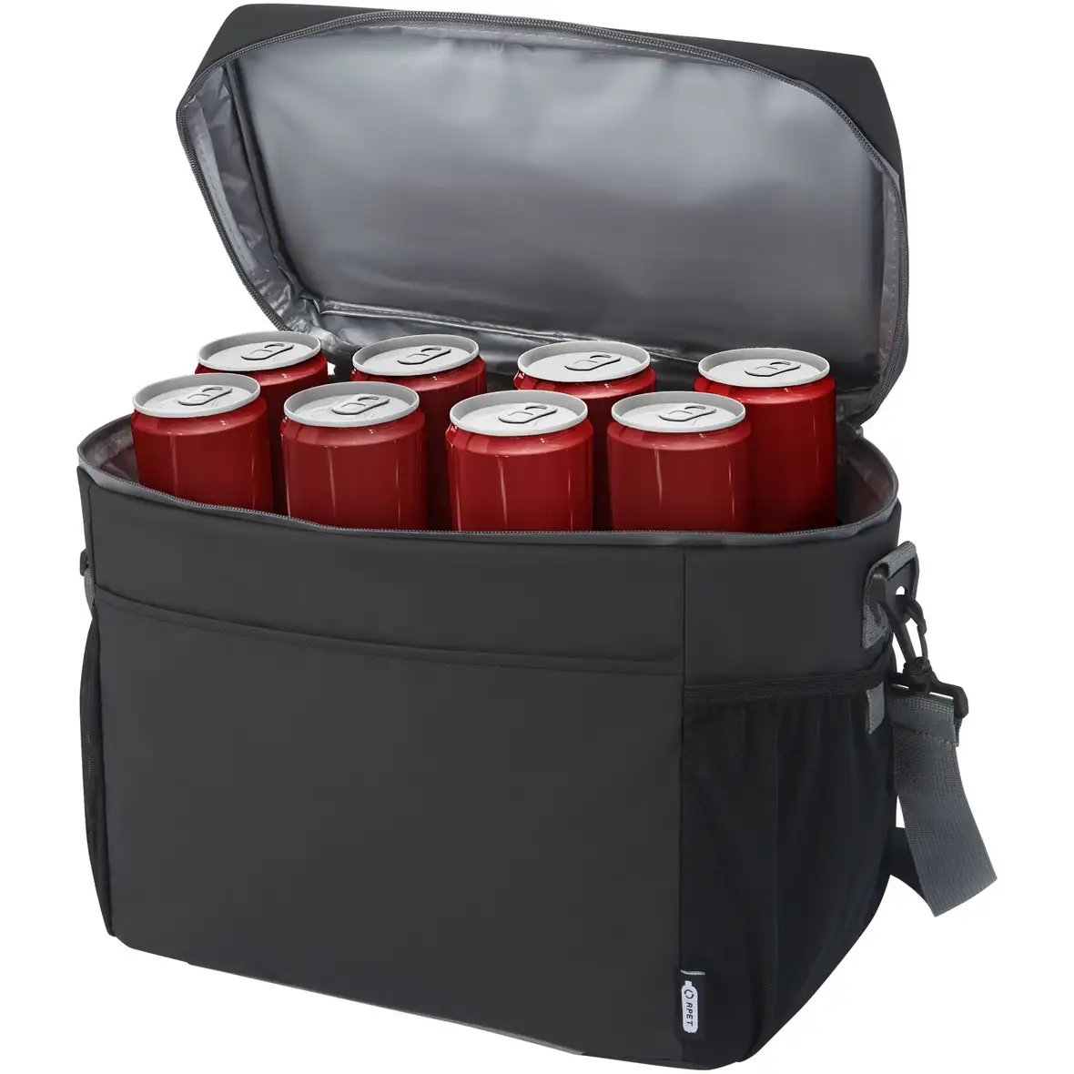 Wasserabweisende Kühltasche für 20 Dosen aus GRS Recyclingmaterial 22 L – Ansicht 5