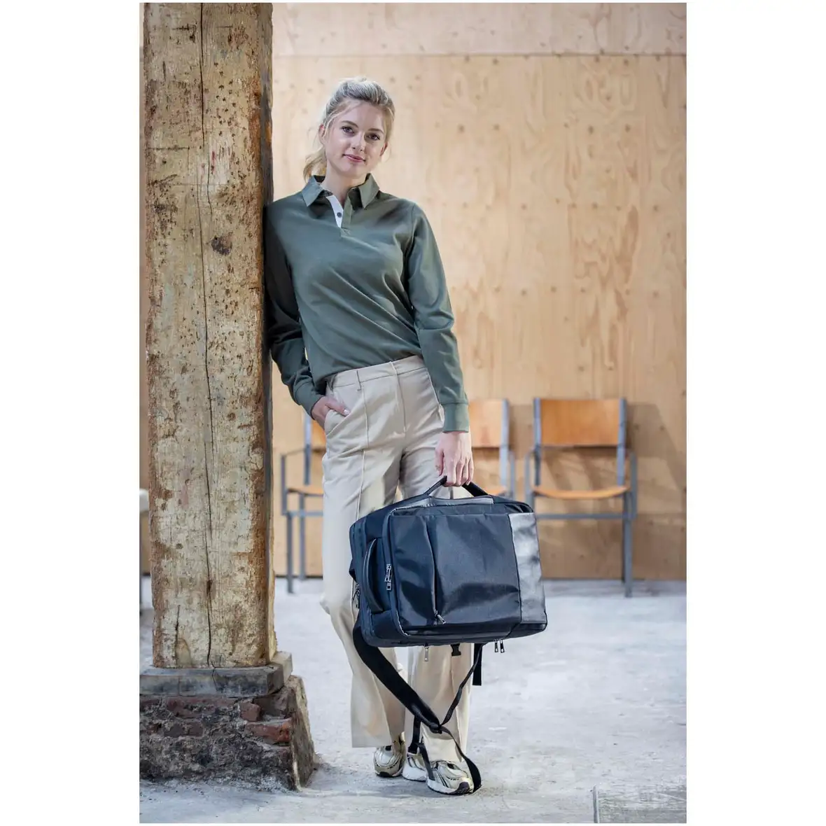35L, 17" GRS recycelter erweiterbarer Laptop-Rucksack – Ansicht 8